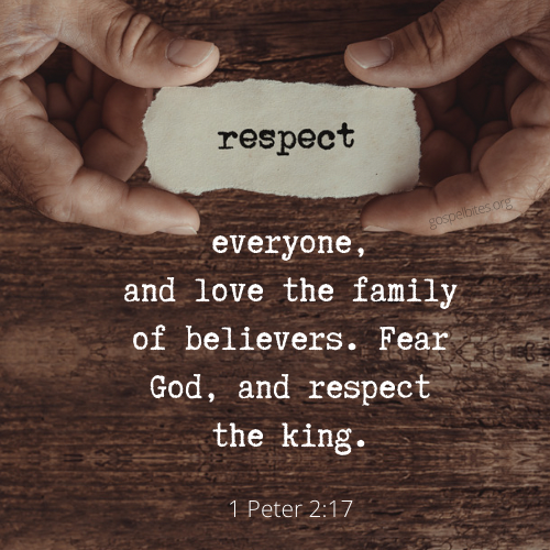 1Pe 2:17 – Respect