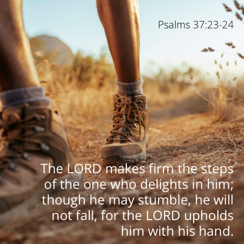 Psa 37:23-24 – Rocky paths